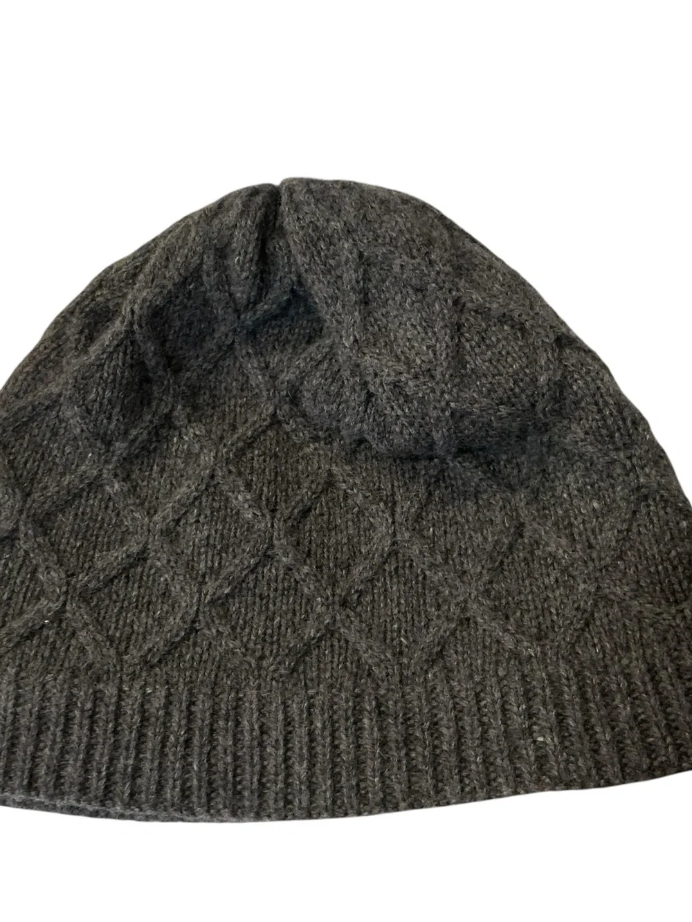 Patagonia grey wool blend honeycomb beanie hat one size lined